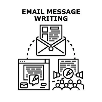 Email message writing process and communication strategy イラスト素材