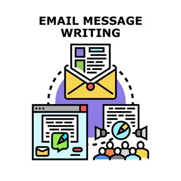 Email message writing process and communication strategy Stock Illustration
