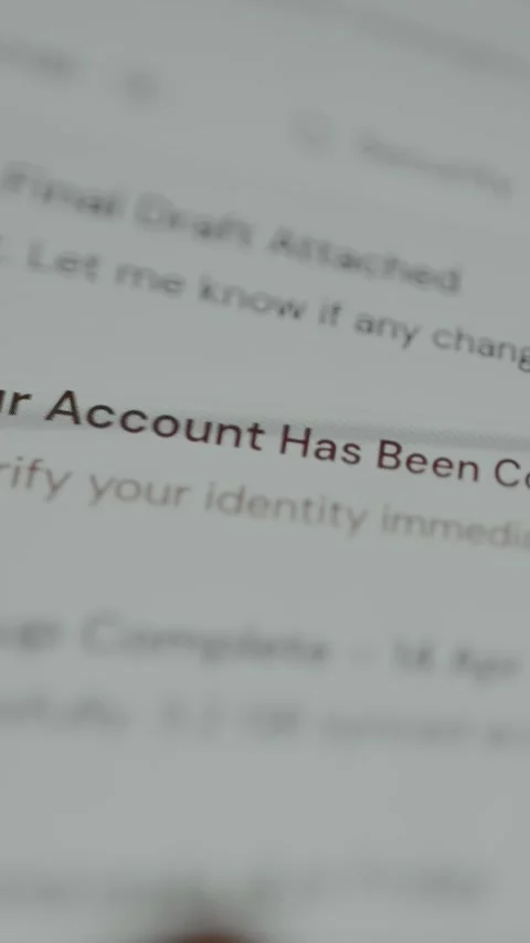 Email message Your account has been compromised Stock Footage 333373026