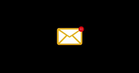 Email messaging app icon appearing and then receiving many notifications. New me Stock Footage 339080728