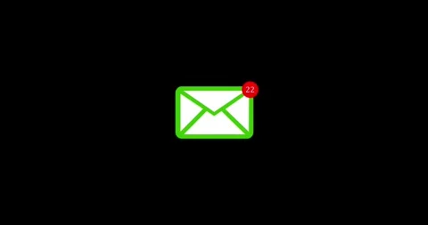 Email messaging app icon appearing and then receiving many notifications. New me Stock Footage 339080741