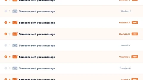 Email messaging app notifications on digital interface animation. 4K Video stock 346686709