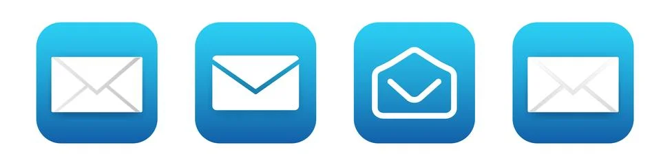 Email mobile app 3d modern icon. Mail phone application icon Stock Illustration
