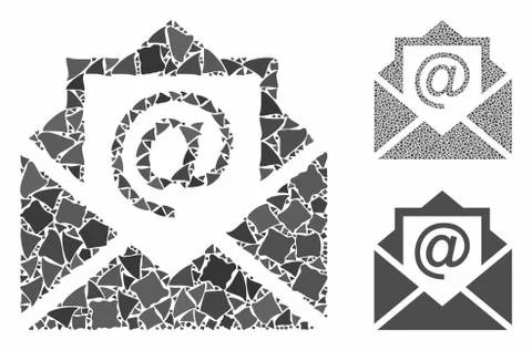 Email Mosaic Icon of Trembly Elements 스톡 일러스트