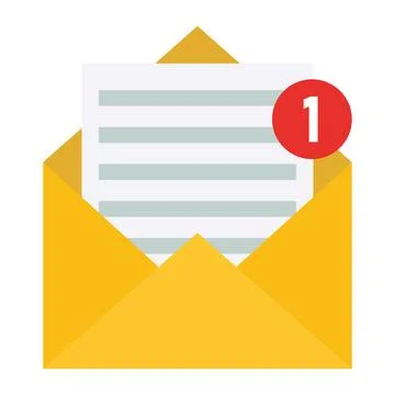 Email with new notification sign vector Stock Illustration