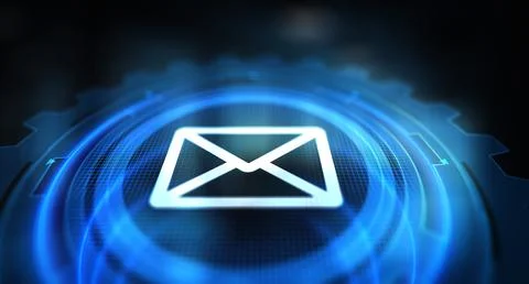 Email Newsletter Subscription Interface with Envelope and Message Icons. Stock Photos