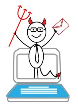 Email, Notebook   red devil Stock Illustration