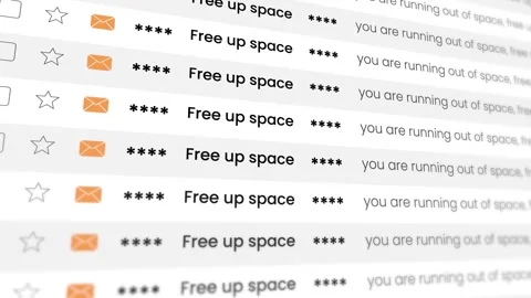 Email notification about free up space animation isolated on white background Vidéo 334767839