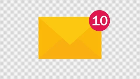 Email notification alert alpha channel animation 스톡 동영상 266483000