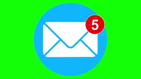 Email Notification Alert on Green Screen Animation Video stock 302250530
