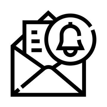 Email notification alert line icon concept Stock Illustration