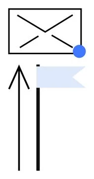 Email Notification and Priority Highlight with Message Alert and Upward Arr.. Stock Illustration