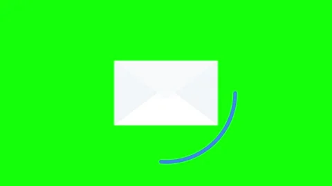 Email notification animation with paper plane icon on green screen for digi.. Stock Footage 344863172