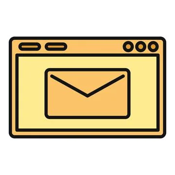 Email notification appearing on internet browser window Illustrazione stock
