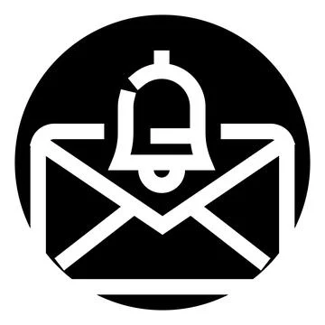 Email notification bell alert for digital communication Stock Illustration