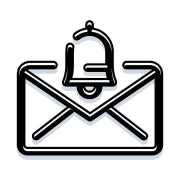 Email notification bell with new message alert Stock Illustration