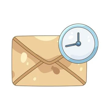 Email notification with clock Ilustração Stock