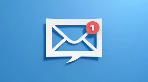 Email notification concept for business e-mail communication. Illustrazione stock
