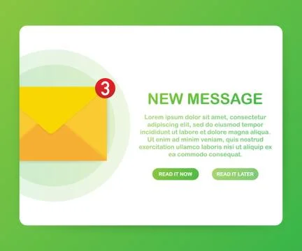 Email notification concept. New email. Vector illustration. Stock Illustration