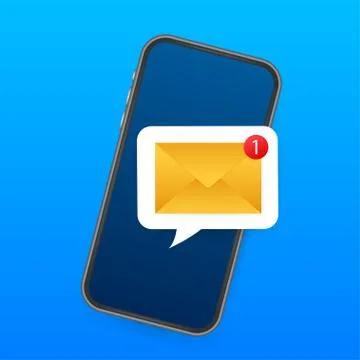 Email notification concept. New email on the smart phone screen. Vector stock Stock-Illustration