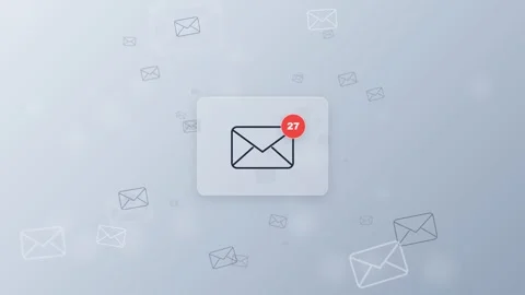 Email notification counting badges on a digital message icon. 4K Vidéo 348234660