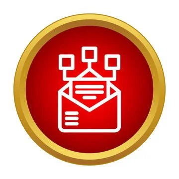 Email notification distribution with network connections icon 스톡 일러스트