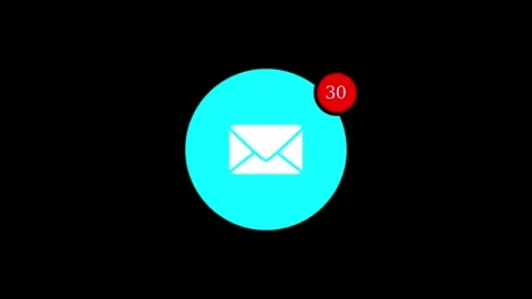 Email notification icon on green screen. Message symbol. Email counter up t.. Stock Footage 337958702