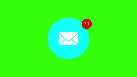 Email notification icon with a single unread message isolated on transparen.. Stock-Footage 337958703