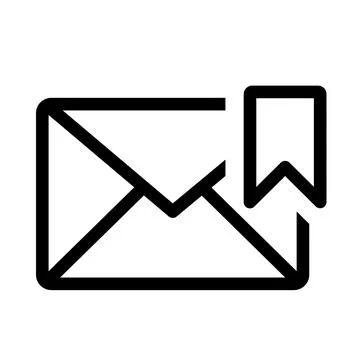 Email notification icon with upward growth chart Stock Illustration