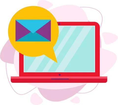 Email notification on the laptop screen concept. Stock Illustration