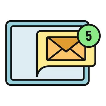 Email notification message icon showing unread mail Illustrazione stock