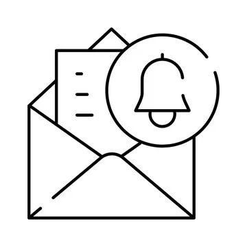 Email notification message sending a reminder alert icon Stock Illustration