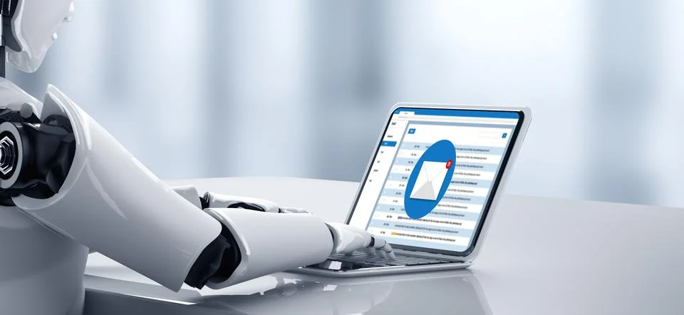 Email notification message showing on computer screen snugly 스톡 일러스트