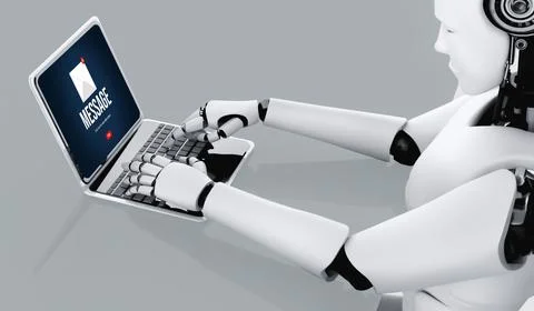 Email notification message showing on computer screen snugly Illustrazione stock