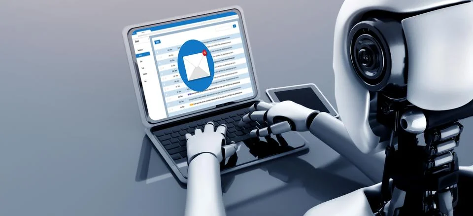 Email notification message showing on computer screen snugly Stock Illustration