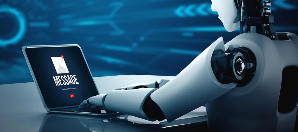 Email notification message showing on computer screen snugly 스톡 일러스트