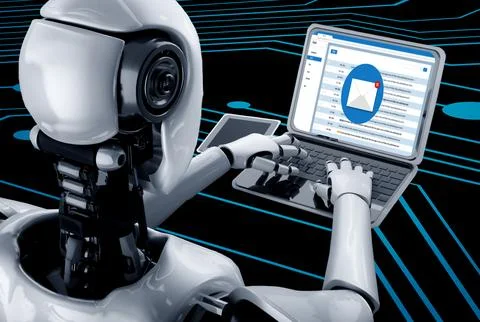 Email notification message showing on computer screen snugly Stock Illustration