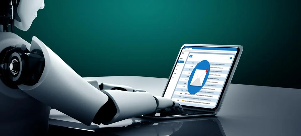 Email notification message showing on computer screen snugly Stock Illustration