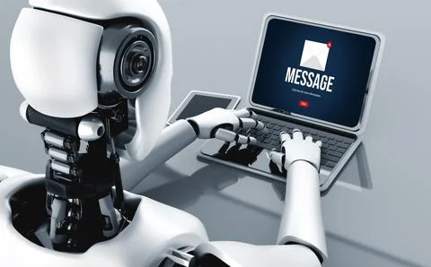 Email notification message showing on computer screen snugly Stock Illustration