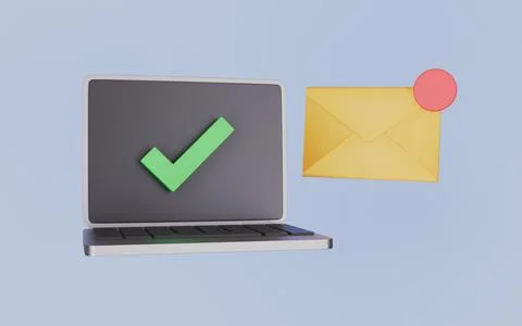 Email notification new on the laptop screen concept Stock Illustration