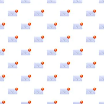 Email notification pattern with new message icon 库存插图