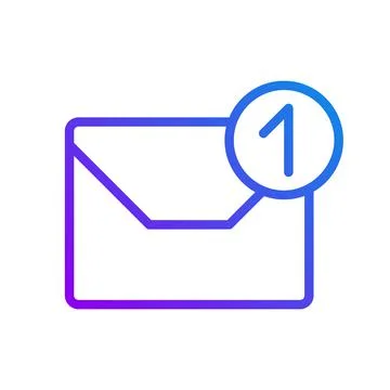 Email notification pixel perfect gradient linear vector icon Stock Illustration