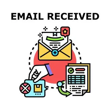 Email notification, receiving digital message and correspondence Stock Illustration