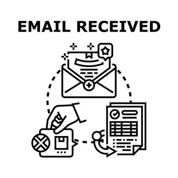 Email notification, receiving digital message and correspondence Stock Illustration