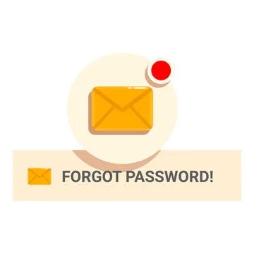 Email notification showing forgot password request Stock Illustration