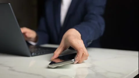 Email Notification on Smartphone Office Setting Digital Interaction Modern Stock Footage 296569727