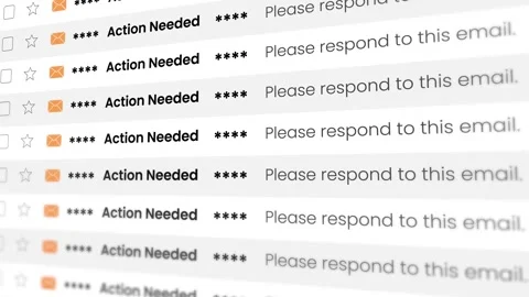 Email notifications animation with the title of Action Needed Stock Footage 321478211