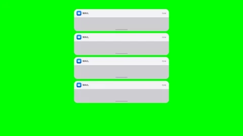 Email notifications popping up on green screen background. 4K Stock Footage 344846392