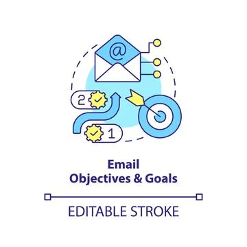 Email objectives and goals concept icon Stock Illustration