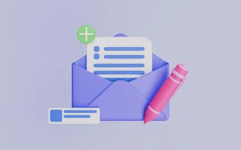 Email open messaging incoming receive notification, New letter message send Stock Illustration